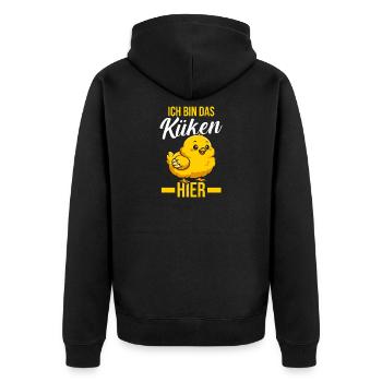 Éleveur de poulets Éleveur de ferme poussins - Veste à capuche bio Premium Unisexe - noir - Dos - Nico (187cm)