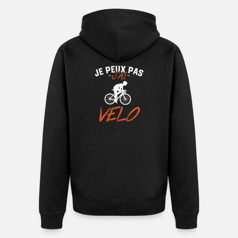 Je peux pas J'ai Vélo - Veste à capuche bio Premium Unisexe - noir
