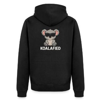 Koala with sunglasses - Unisex Premium Organic Zip Hoodie - black - Back - Nico (187cm)