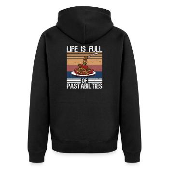 La vie d’amateur de pâtes est pleine de pâturages italien - Veste à capuche bio Premium Unisexe - noir - Dos - Nico (187cm)