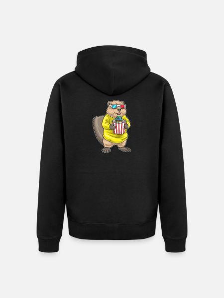 Beaver Easter Cinema - Unisex Premium Organic Zip Hoodie - black