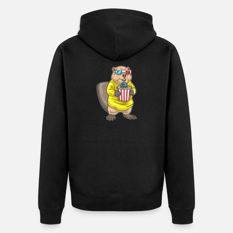 Cinéma de Pâques Beaver - Veste à capuche bio Premium Unisexe - noir