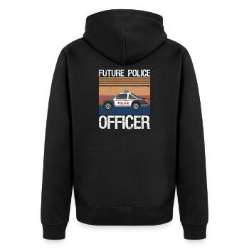 Future policière, policière, policière, - Veste à capuche bio Premium Unisexe - noir - Dos - Nico (187cm)