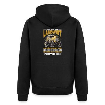 Landwirt Geschenke Landwirtschaft Traktor Bauer - Unisex Premium Bio Zip Hoodie - Schwarz - Hinten - Nico (187cm)