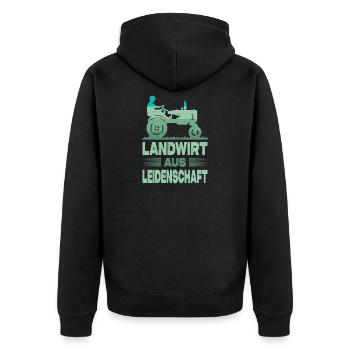 Landwirt Geschenke Landwirtschaft Traktor Bauer - Unisex Premium Bio Zip Hoodie - Schwarz - Hinten - Nico (187cm)