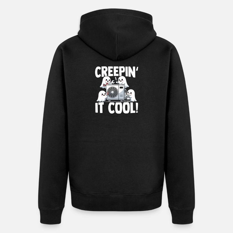 Technicien climatiseur Spooky Ghost CVAC - Veste à capuche bio Premium Unisexe - noir