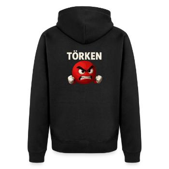 Drôle Dire Törken Dessin animé Drôle Dinde Mème - Veste à capuche bio Premium Unisexe - noir - Dos - Nico (187cm)
