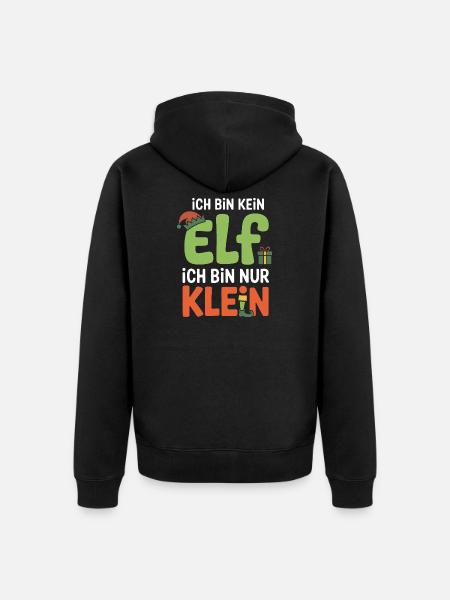 I'm not an elf, just small - Unisex Premium Organic Zip Hoodie - black