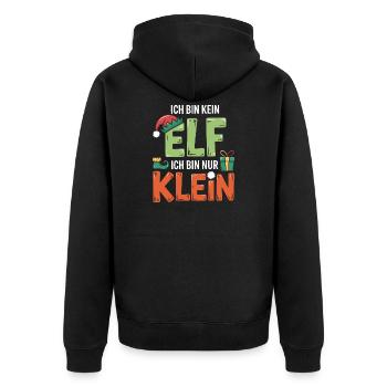 I'm not an elf, I'm small - Unisex Premium Organic Zip Hoodie - black - Back - Nico (187cm)