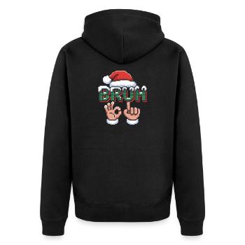 Santa 67 Bruh Christmas Meme - Unisex Premium Organic Zip Hoodie - black - Back - Nico (187cm)