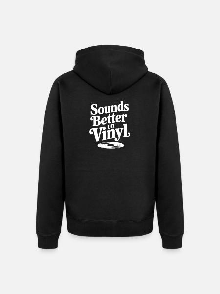 Sounds Better on Vinyl - Unisex Premium Organic Zip Hoodie - black