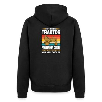 Landwirt Geschenke Landwirtschaft Traktor Bauer - Unisex Premium Bio Zip Hoodie - Schwarz - Hinten - Nico (187cm)