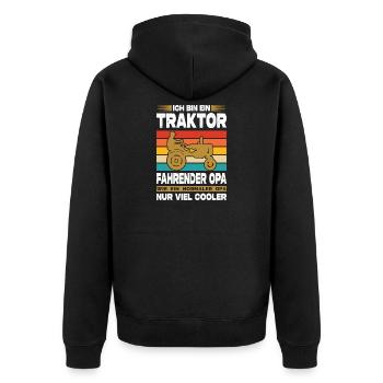 Landwirt Geschenke Landwirtschaft Traktor Bauer - Unisex Premium Bio Zip Hoodie - Schwarz - Hinten - Nico (187cm)