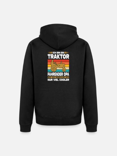 Landwirt Geschenke Landwirtschaft Traktor Bauer - Unisex Premium Bio Zip Hoodie - Schwarz