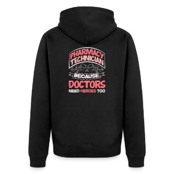 Pharmacist Pharmaceutical Technical - Unisex Premium Organic Zip Hoodie - black - Back - Nico (187cm)