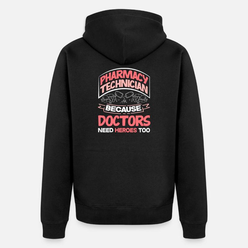 Pharmacien Technicien Pharmaceutique - Veste à capuche bio Premium Unisexe - noir