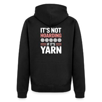 Stricken Spruch Häkeln DIY Lustiges Wolle Geschenk - Unisex Premium Bio Zip Hoodie - Schwarz - Hinten - Nico (187cm)