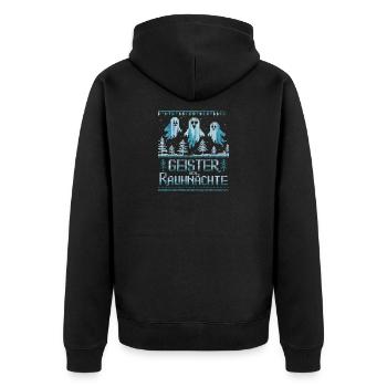 Fantômes du Rauhnächte Divertissement hivernal de fantômes - Veste à capuche bio Premium Unisexe - noir - Dos - Nico (187cm)