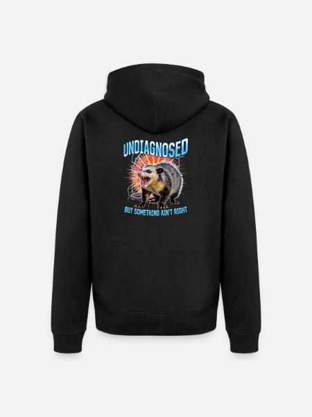 Funny Opossum - Unisex Premium Organic Zip Hoodie - black