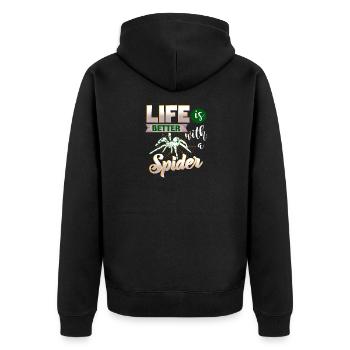 Life is better with a Spider - for spider fans - Unisex Premium Organic Zip Hoodie - black - Back - Nico (187cm)
