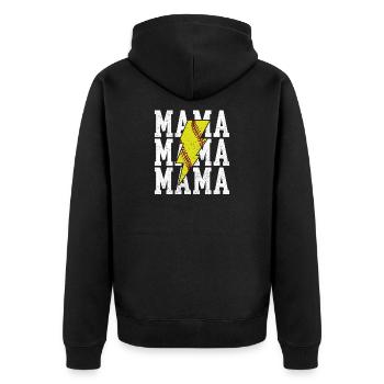 Mama Softball Vibes Spieltagsgeist - Unisex Premium Bio Zip Hoodie - Schwarz - Hinten - Nico (187cm)