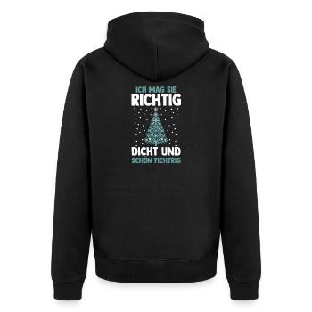 Weihnachtsmann Fichten Weihnachtsbaum Weihnachten - Unisex Premium Bio Zip Hoodie - Schwarz - Hinten - Nico (187cm)