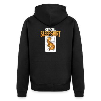 Giraffe im Bett Schlafhemd - Unisex Premium Bio Zip Hoodie - Schwarz - Hinten - Nico (187cm)