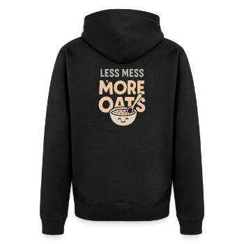 Porridge Breakfast Culture Overnight - Unisex Premium Organic Zip Hoodie - black - Back - Nico (187cm)