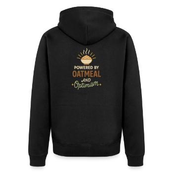 Porridge Breakfast Culture Overnight - Unisex Premium Organic Zip Hoodie - black - Back - Nico (187cm)