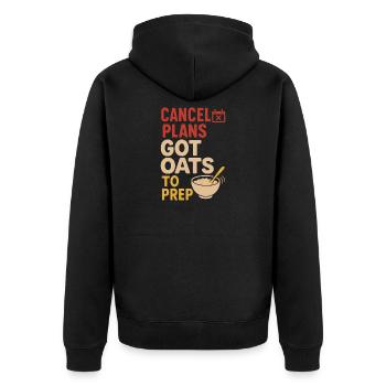 Porridge Breakfast Culture Overnight - Unisex Premium Organic Zip Hoodie - black - Back - Nico (187cm)