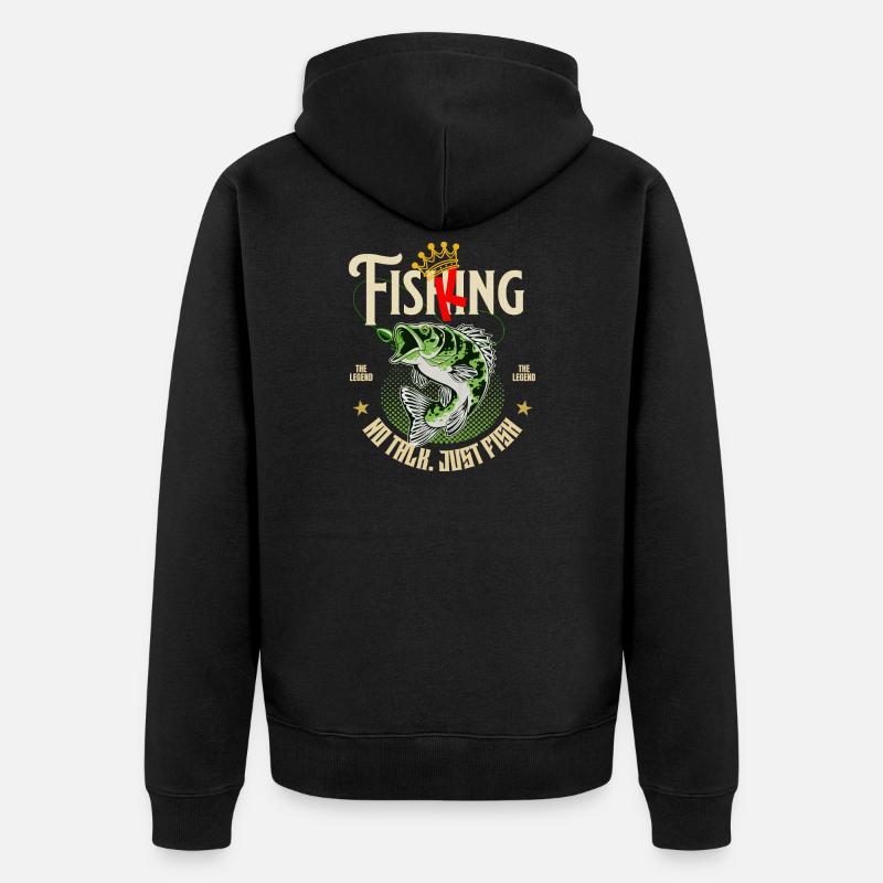 Conception du Fish King Angler - Veste à capuche bio Premium Unisexe - noir