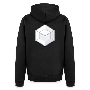 Geometric 3D Cube Line Style - Unisex Premium Organic Zip Hoodie - black - Back - Nico (187cm)