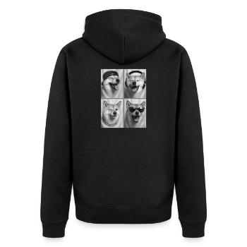 Shiba Inu - Unisex Premium Organic Zip Hoodie - black - Back - Nico (187cm)