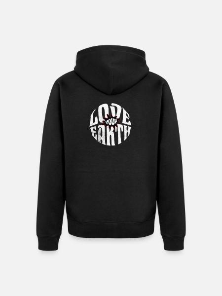Love Your Earth – Sustainable Statement Design - Unisex Premium Organic Zip Hoodie - black