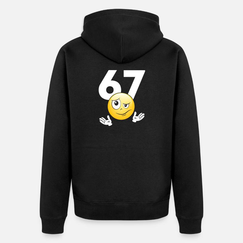 Numer 67 z emotikonem - Veste à capuche bio Premium Unisexe - noir
