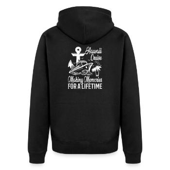 Hawaii Cruise 2026 Vacation Trip Matching Family - Unisex Premium Organic Zip Hoodie - black - Back - Nico (187cm)
