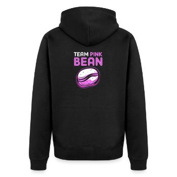 Gender Reveal Team Girl - Unisex Premium Bio Zip Hoodie - Schwarz - Hinten - Nico (187cm)