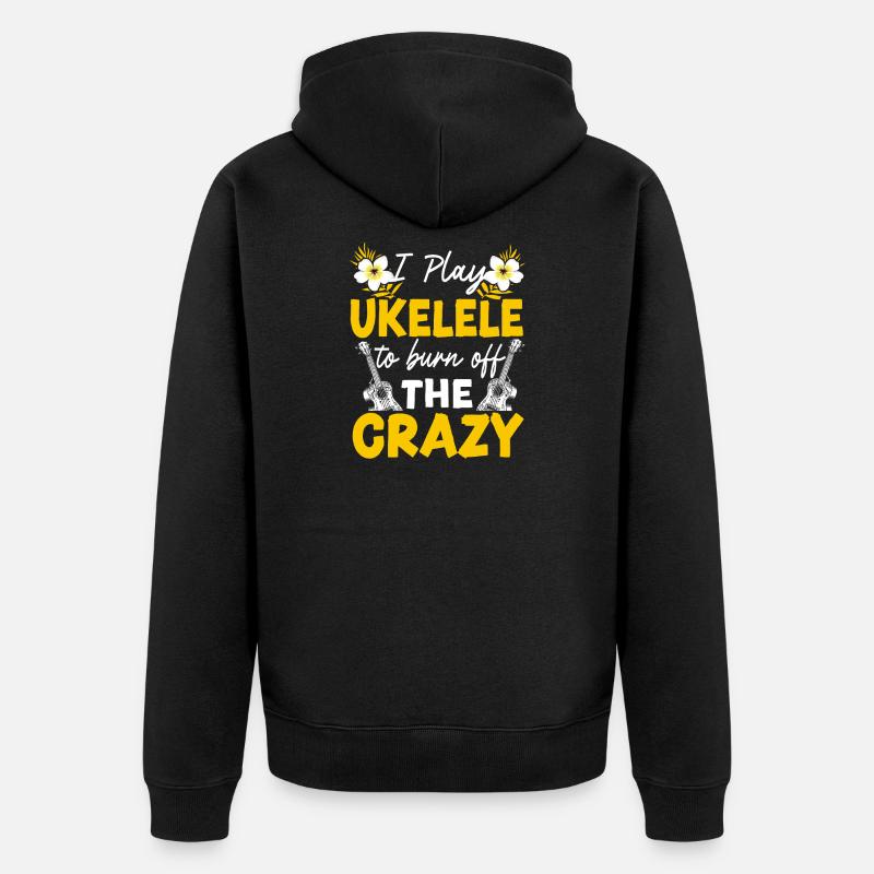 Ukulélé hawaïen que je joue - Veste à capuche bio Premium Unisexe - noir