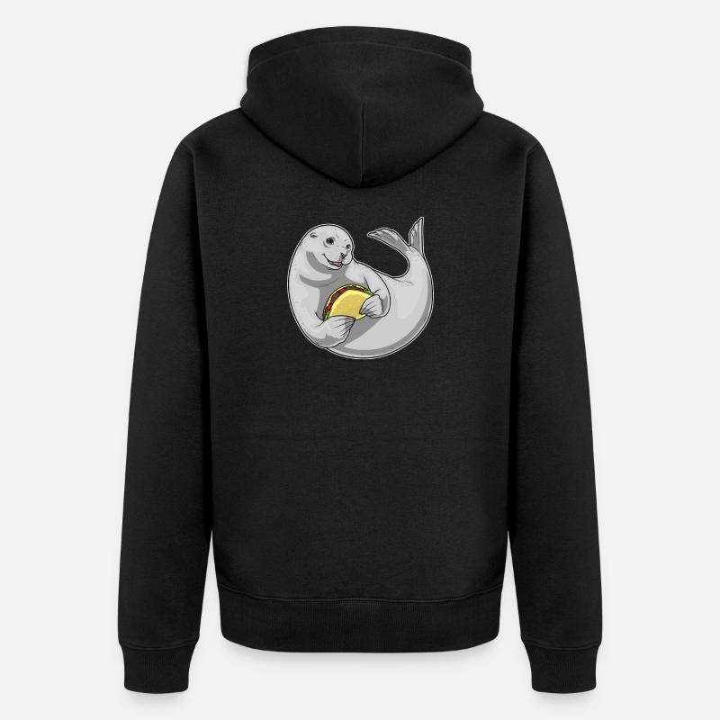 Taco des phoques - Veste à capuche bio Premium Unisexe - noir