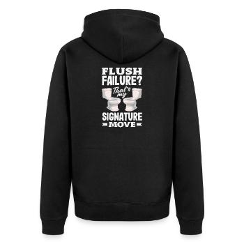Toilet Clogging Master Funny - Unisex Premium Organic Zip Hoodie - black - Back - Nico (187cm)