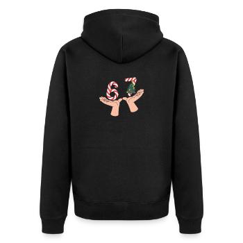 67 Motif drôle de mains de Noël - Veste à capuche bio Premium Unisexe - noir - Dos - Nico (187cm)