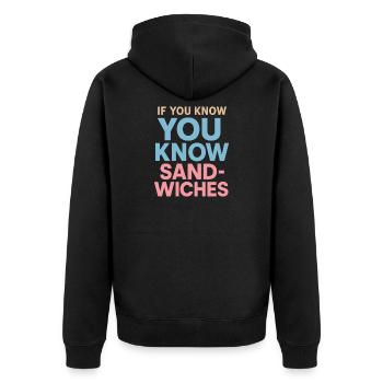 Eis-sandwich-liebhaber Sommerdessert - Unisex Premium Bio Zip Hoodie - Schwarz - Hinten - Nico (187cm)