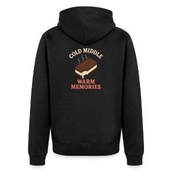 Eis-sandwich-liebhaber Sommerdessert - Unisex Premium Bio Zip Hoodie - Schwarz - Hinten - Nico (187cm)
