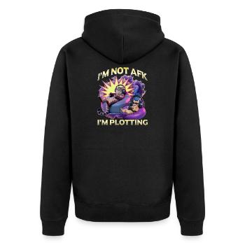 Funny Gaming Gamer Cat - Unisex Premium Bio Zip Hoodie - Schwarz - Hinten - Nico (187cm)