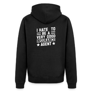 Agent d’assurance Costume Être un très bon Medicare - Veste à capuche bio Premium Unisexe - noir - Dos - Nico (187cm)