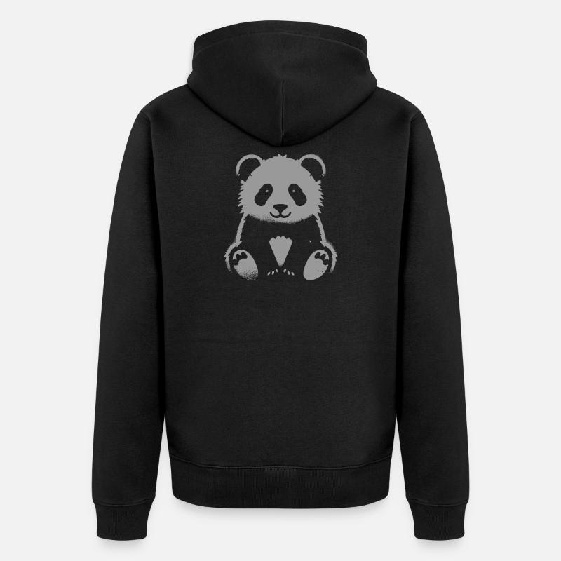 Panda mignon – Design d’animal mignon - Veste à capuche bio Premium Unisexe - noir