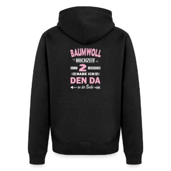 2nd Wedding Anniversary Anniversary Wife Gift - Unisex Premium Organic Zip Hoodie - black - Back - Nico (187cm)