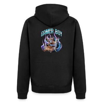 Joueur Drôle de Capybara - Veste à capuche bio Premium Unisexe - noir - Dos - Nico (187cm)