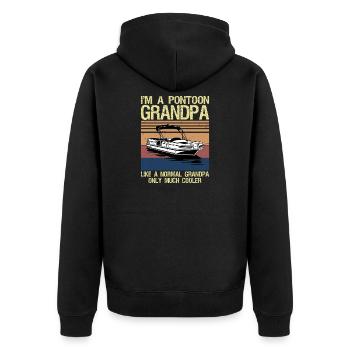 Cool Pontoon Boat Design for Grandpa Men Pontoon - Unisex Premium Bio Zip Hoodie - Schwarz - Hinten - Nico (187cm)