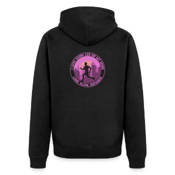 Running I Love Doing LSD On My Runs Marathon - Unisex Premium Bio Zip Hoodie - Schwarz - Hinten - Nico (187cm)